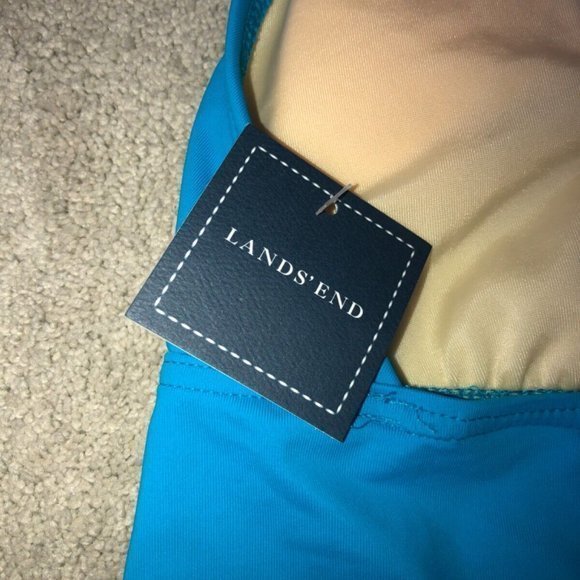 Lands End Tankini Top 10 Long Teal Blue NEW NWT - Picture 4 of 9